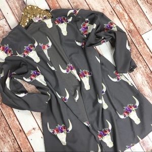 cow skull kimono cardigan